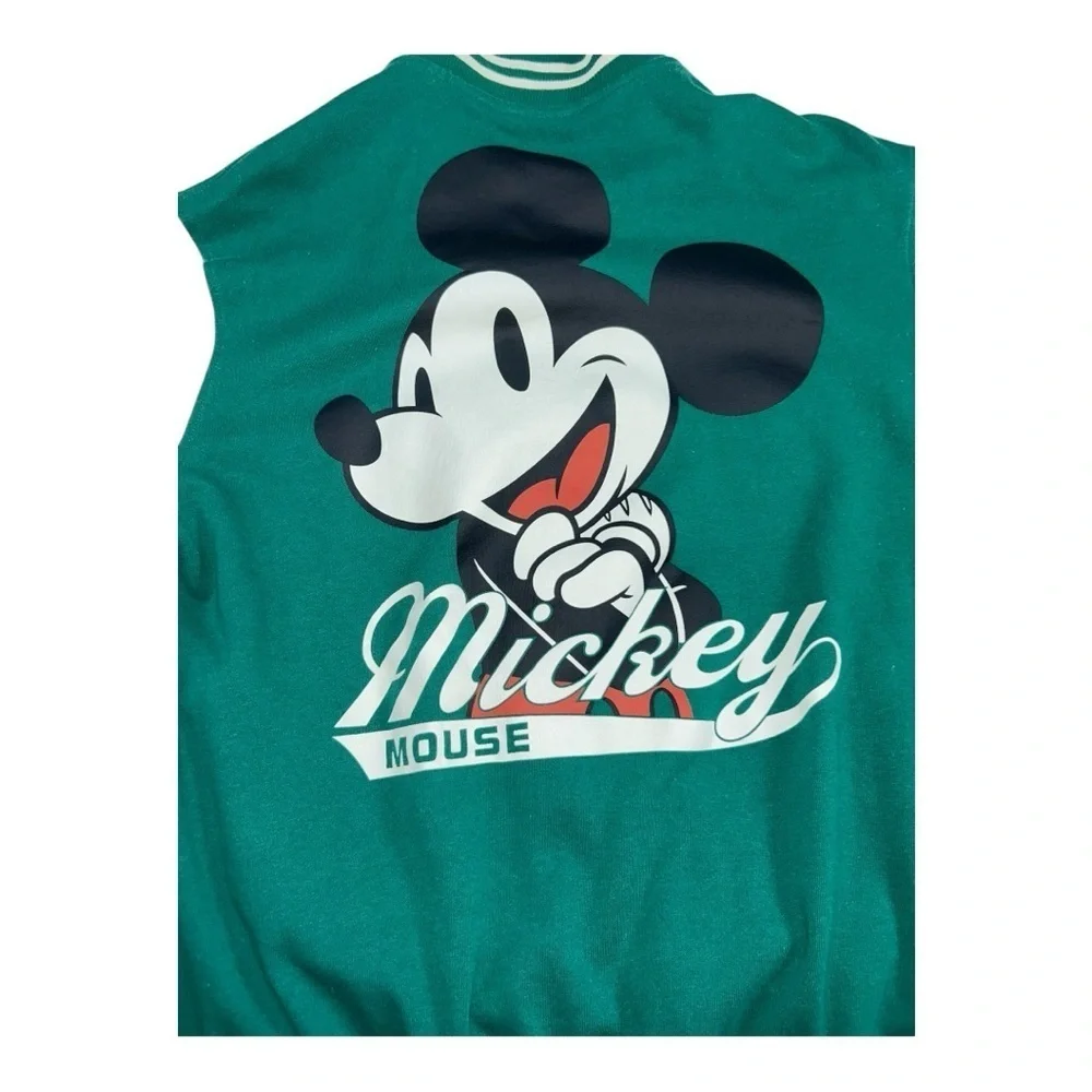 Men’s Mickey Mouse Colorblocked Fleece Varsity Bomber Jacket – Size L - Picture 7 of 13